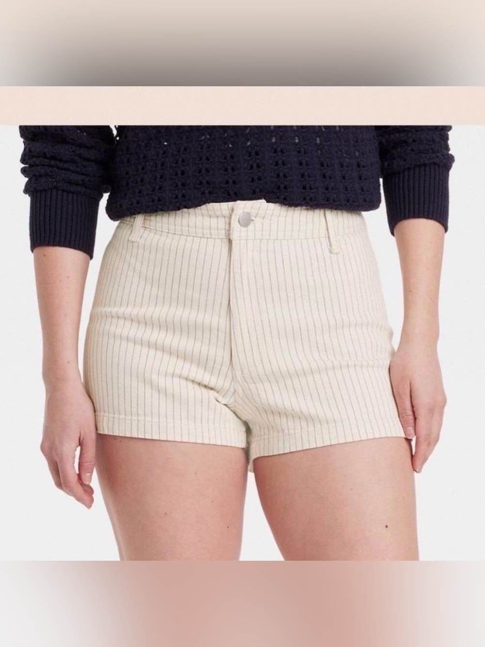 🆕 Universal Thread cream and navy striped high-rise sailor shorts